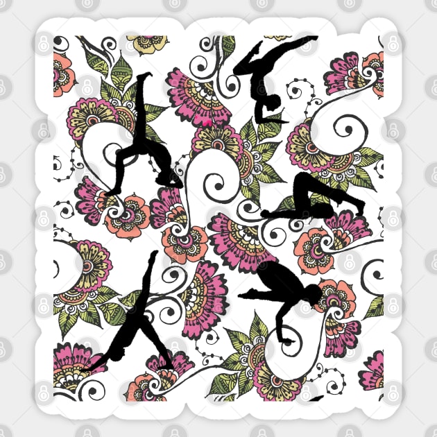 Pattern Ornamental Yoga Sticker by swarna artz